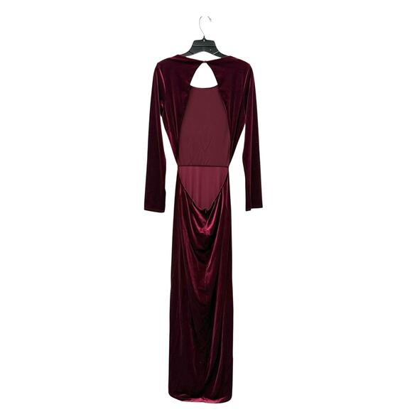 Lulus Crushed Velvet‎ Burgundy Backless Maxi Dress Women’s Size XL - Picture 11 of 11